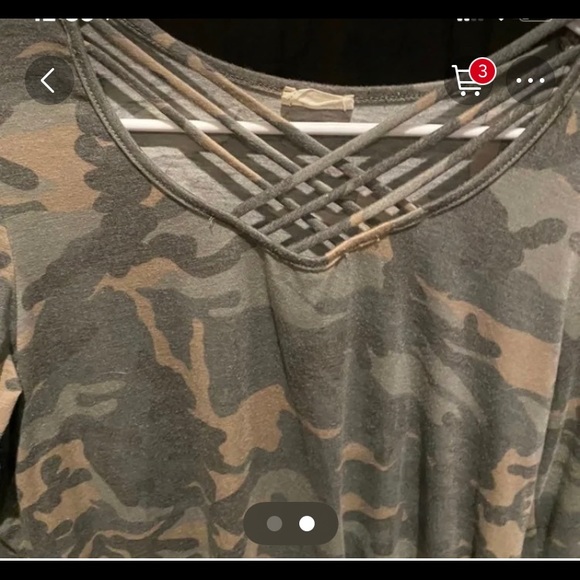 COPY - LONG SLEEVE CAMO LOVELY MELODY CRISS CROSS FRONT @c - Picture 3 of 4